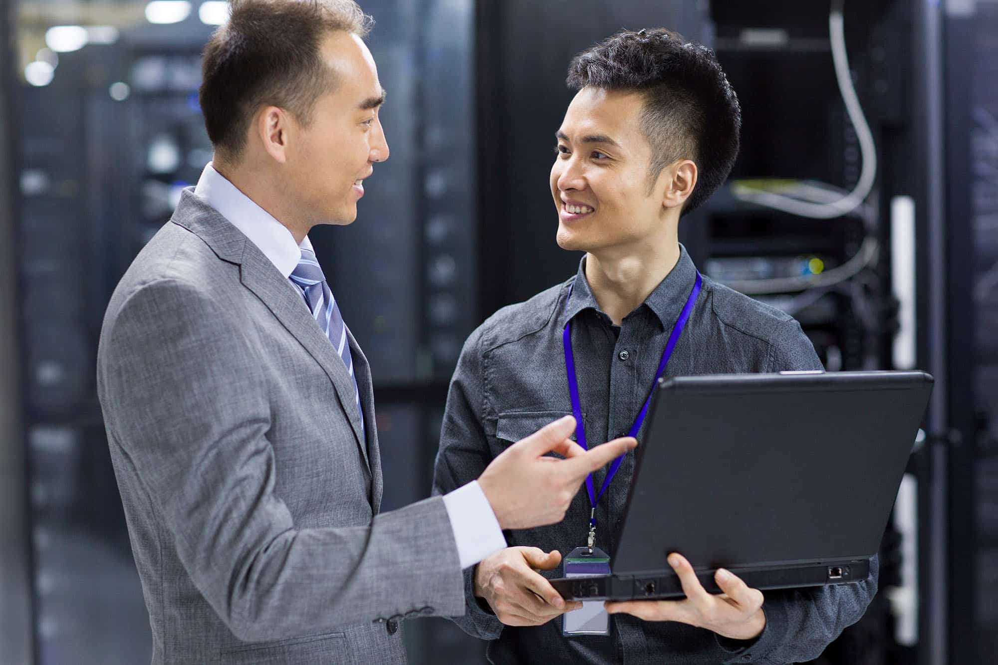 IT services team in server room