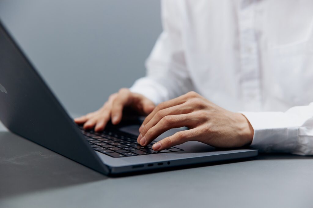 Man working on a laptop